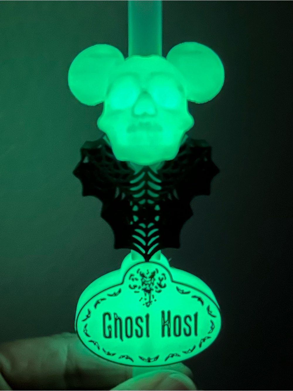 Disney Halloween Glow In The Dark Mickey Haunted Mansion Themed Straw Topper Set - Picture 4 of 4